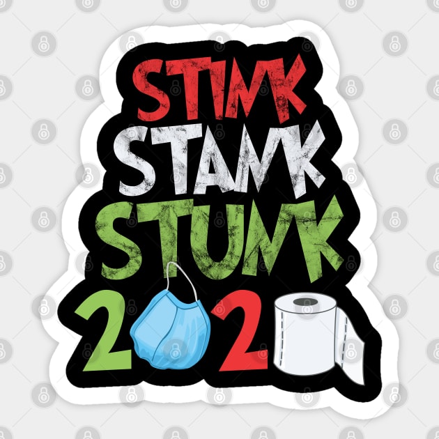 2020 stink stank stunk christmas tree Sticker by BadDesignCo